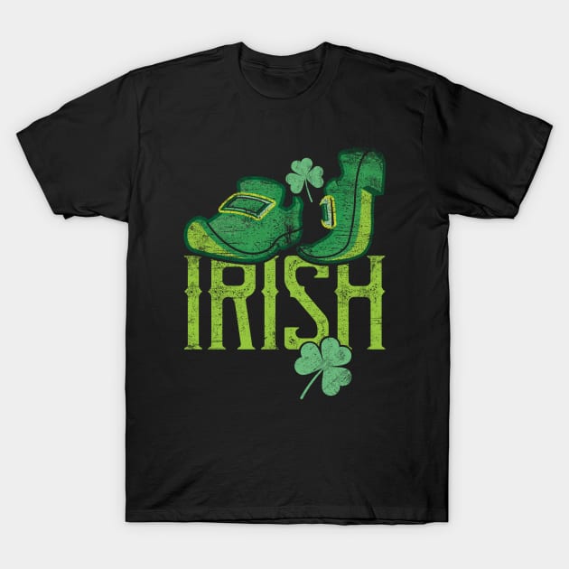 Irish green leprechaun vintage design with shamrock T-Shirt by Keleonie